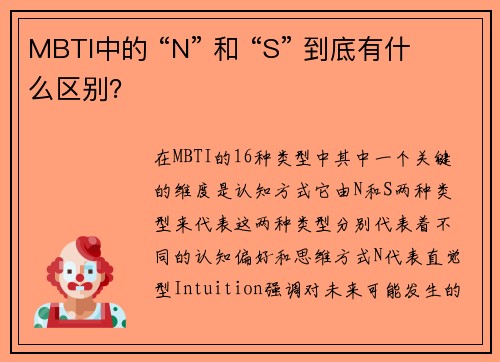 MBTI中的 “N” 和 “S” 到底有什么区别？